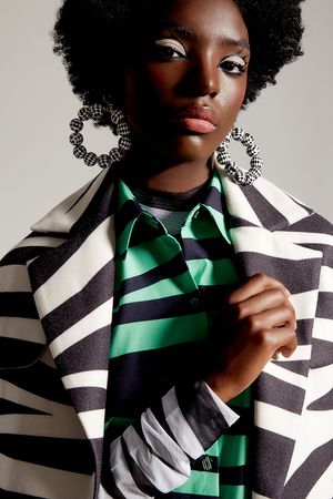 BLUSA TULE ZEBRA P&B