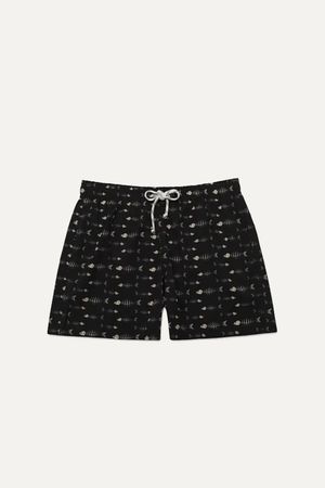 SHORT ESTAMPADO SOMETHING FISHY PRETO
