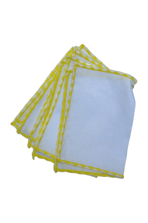 JOGO GUARDANAPO M COQUETEL SIANINHA LINHO -AMARELO