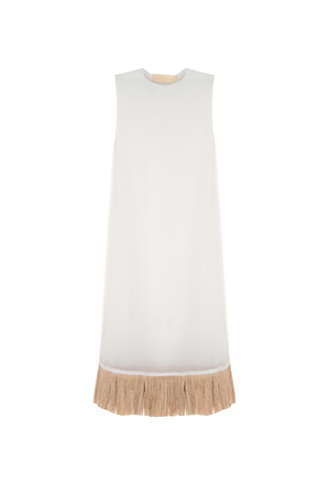 VESTIDO SEM MANGAS PALEAS MARINA BITU - OFF WHITE