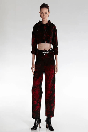 CALÇA JEANS ERTA STROBO - VERMELHO