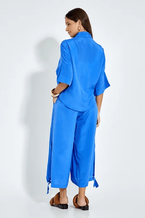 KIMONO CURTO SEDA WASABI - AZUL