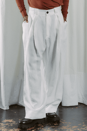 CALÇA PACO LINHO GUTO CARVALHO NETO - OFF WHITE