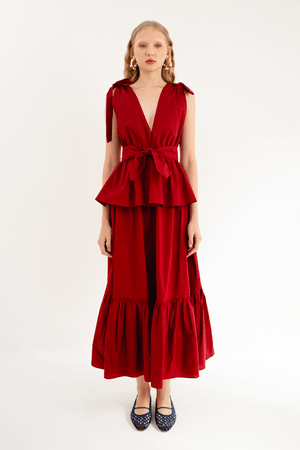 VESTIDO PEPLUM MADNOMAD - VERMELHO