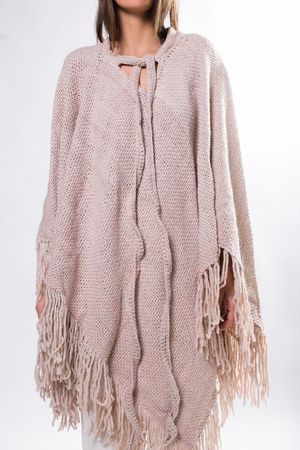 PONCHO FLECOS CRUM BRAND - BEGE