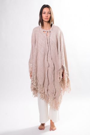 PONCHO FLECOS CRUM BRAND - BEGE