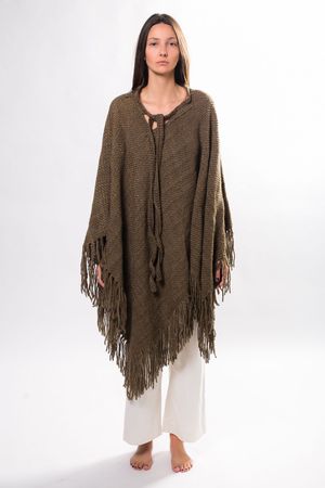 PONCHO FLECOS CRUM BRAND - MARROM