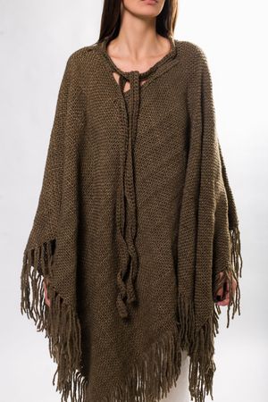 PONCHO FLECOS CRUM BRAND - MARROM