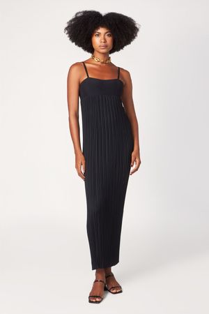 VESTIDO TUBINHO PLISSADO LAURA CANGUSSU - PRETO