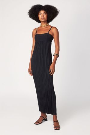 VESTIDO TUBINHO PLISSADO LAURA CANGUSSU - PRETO