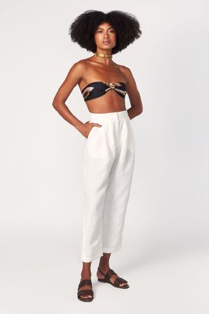 CALÇA CENOURA LINHO LAURA CANGUSSU - OFF WHITE