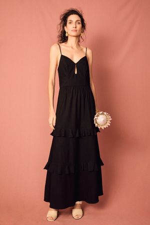 VESTIDO ESPANHA PRETO MAPA - PRETO