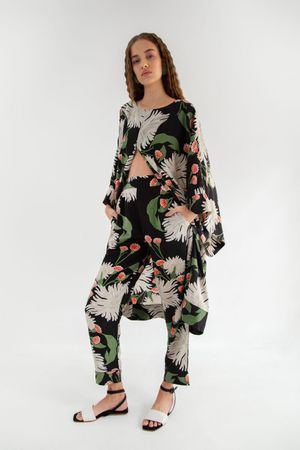 KIMONO SEDA ANOS 70 MADNOMAD - PRETO
