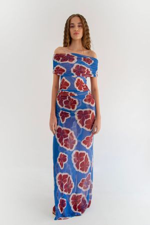 VESTIDO GABRIELA FLORAL 25 MADNOMAD - AZUL