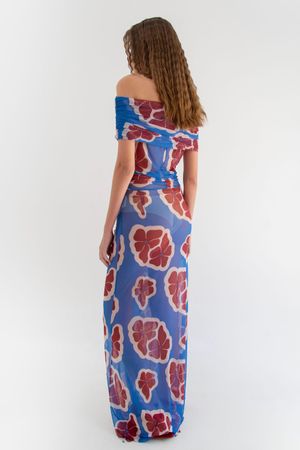 VESTIDO GABRIELA FLORAL 25 MADNOMAD - AZUL