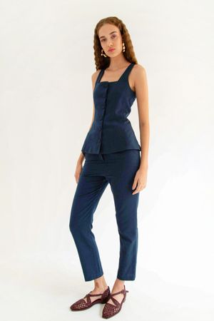 CALÇA LINHO NAVY MADNOMAD - AZUL MARINHO