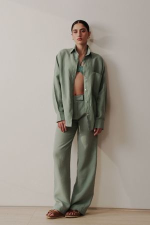 CAMISA DE LINHO DEEP ARYA - VERDE