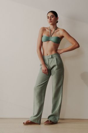 CALÇA DE LINHO DEEP ARYA - VERDE