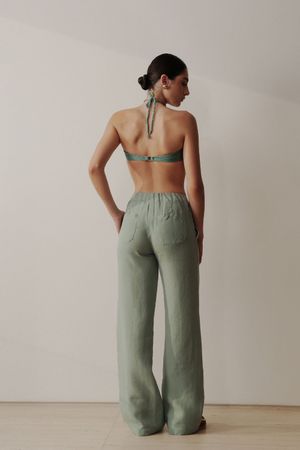 CALÇA DE LINHO DEEP ARYA - VERDE