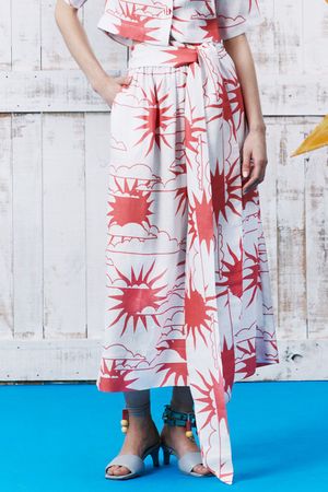 SAIA LINHO AMARAÇÃO SOL GUDE - VERMELHO
