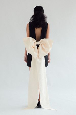VESTIDO REGATA MAXI LAÇO MAYARA - PRETO E BEGE