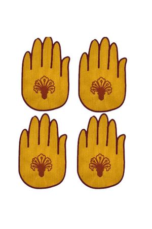 SET DE 4 PORTA COPOS MÃO CASA OPERANDI - LARANJA/VINHO