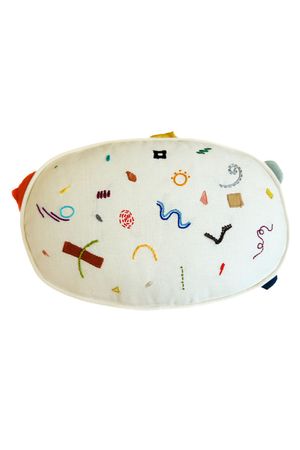 ALMOFADA OVAL GLACÊ LINHO ASK MASK - OFF WHITE