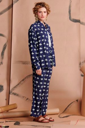 CAMISA BIBI ESTAMPA MAIS WASABI - AZUL ROYAL