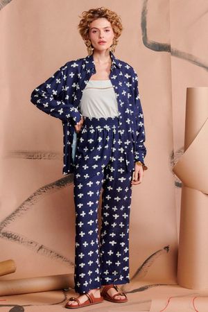 CAMISA BIBI ESTAMPA MAIS WASABI - AZUL ROYAL