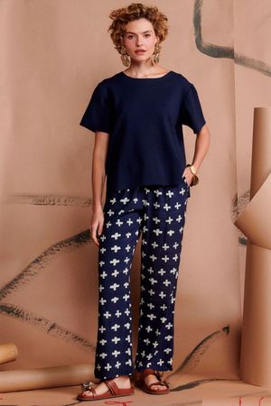 CALÇA BIBI ESTAMPA MAIS WASABI - AZUL ROYAL