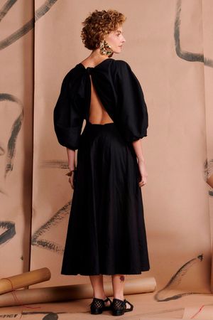 VESTIDO MARIANA VISCOSE WASABI - PRETO