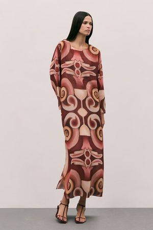 VESTIDO LONGUETE MARINA BITU - VERMELHO