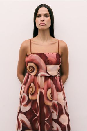 BLUSA ALÇA ARABESQUE MARINA BITU - VERMELHO