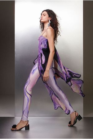 LEGGING FLORAL YUKIO - ROXO