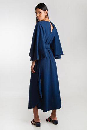 VESTIDO LINEN MADNOMAD - AZUL