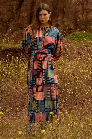 VESTIDO KIMONO JOJO BKYND - ESTAMPADO