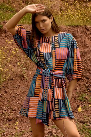 VESTIDO KIMONO JOJO BKYND - ESTAMPADO