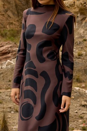 VESTIDO GAGOSIAN BKYND - MARROM