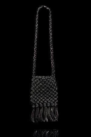 BOLSA REFLEXO COM FRANJA MIL LINHAS - PRETO
