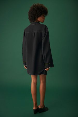 CAMISA CARLA LINHO LAURA CANGUSSU - PRETO