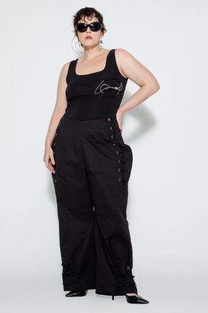 CALÇA BOYFRIEND ALÇAS KAROLINE VITTO - PRETO