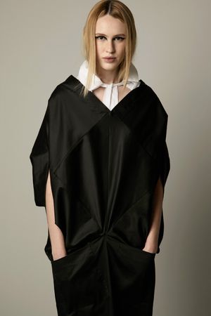 VESTIDO ORIGAMI TRICOLINE MU ATELIER - PRETO